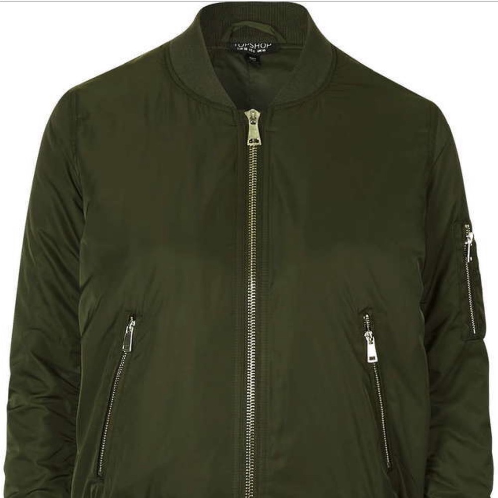 Women’s Topshop Green Bomber Jacket